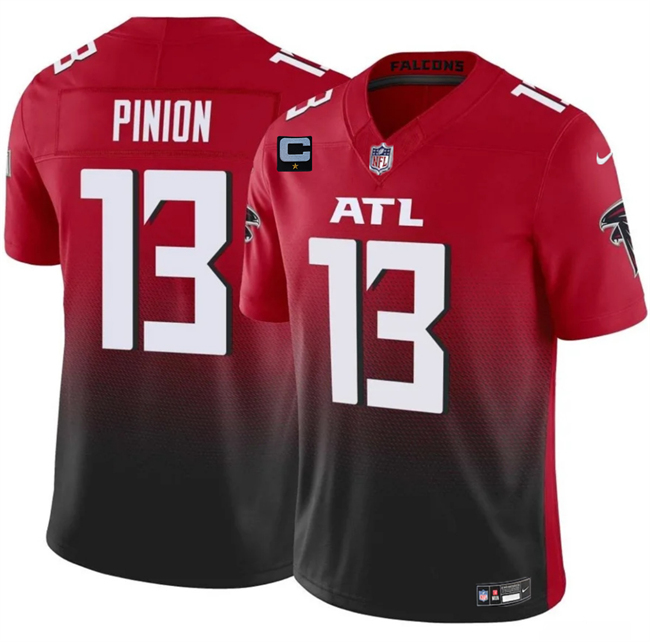 Men's Red/Black Atlanta Falcons #13 Bradley Pinion 2025 F.U.S.E With 1-Star C Patch Vapor Untouchable Limited Stitched Football Jersey